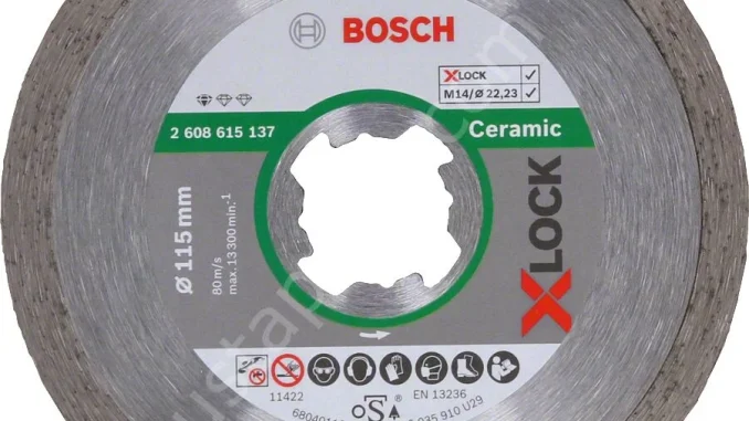 Bosch - X-LOCK - Standard Seri Seramik İçin Elmas Kesme Diski 115 mm 2608615137 Bosch - X-LOCK - Standard Seri Seramik İçin Elmas Kesme Diski 115 mm 2608615137